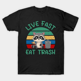 Raccon Live Fast Eat Trash   Vintage T-Shirt